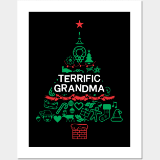 Terrific Grandma Gift - Xmas Tree - Christmas Posters and Art